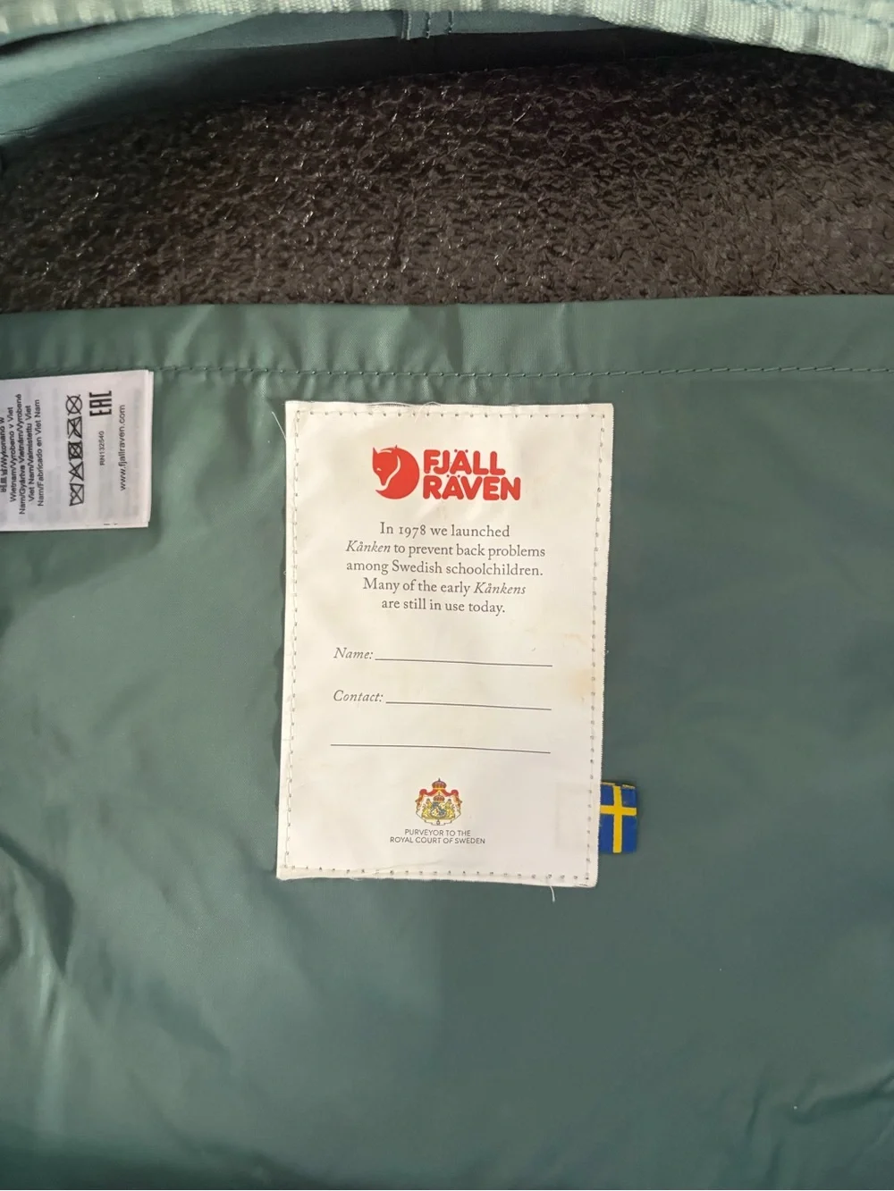 Fjallraven Kanken Classic Backpack - Frost Green & Peach Pink